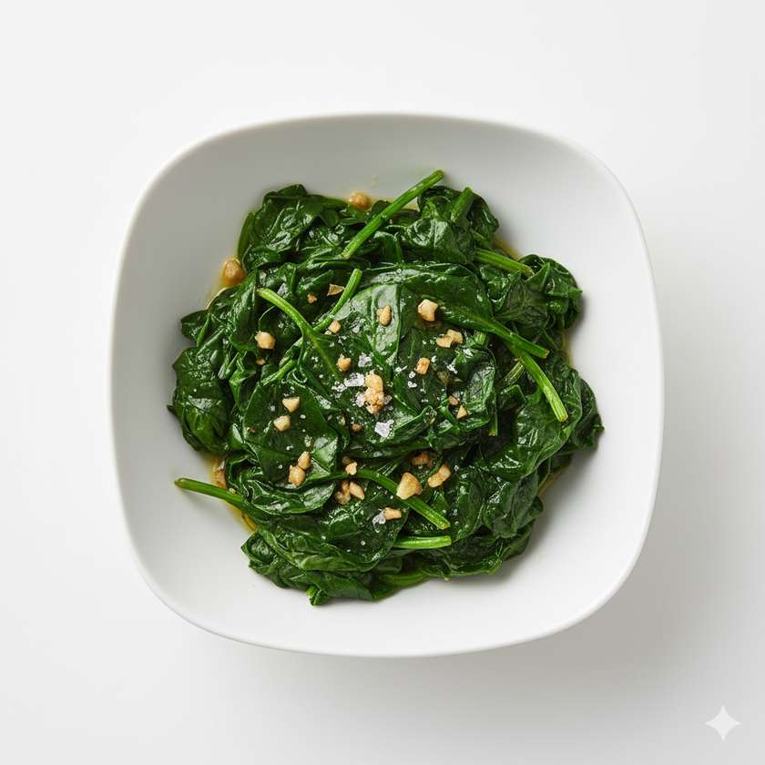 Listový špenát na česneku