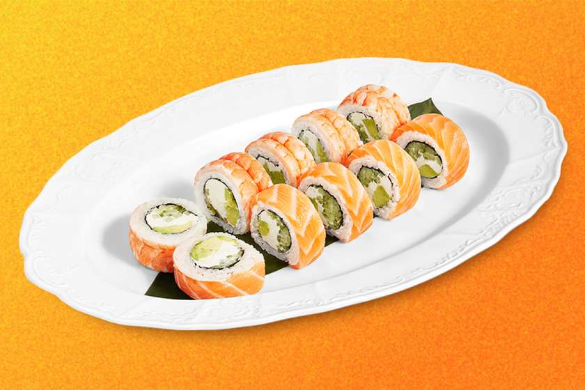 Філадельфія мікс креветки-лосось рол