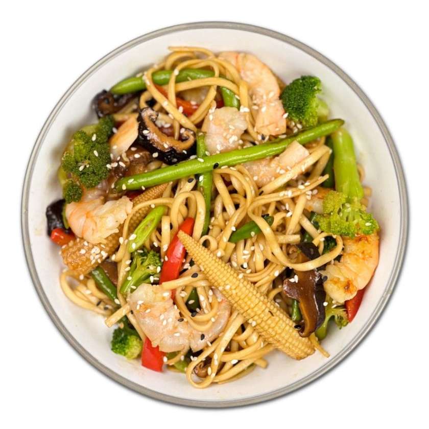 Локшина удон з креветками