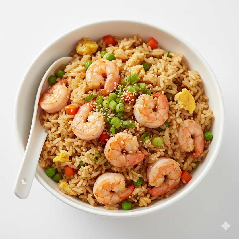 Smažená rýže s krevetami