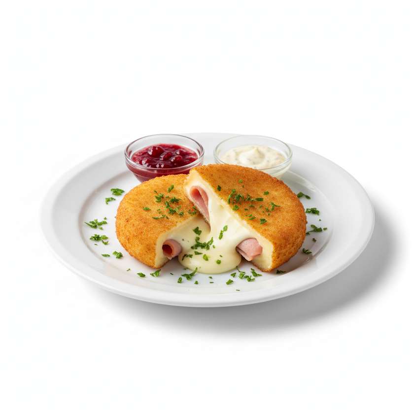 Fried Camembert with Ham