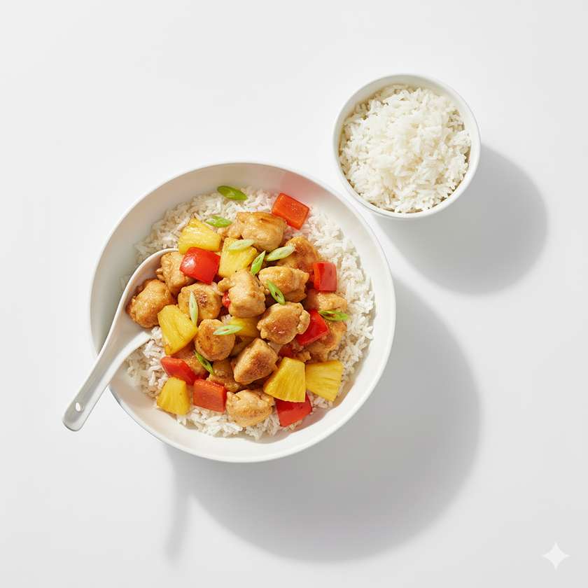 Kuřeci s ananasem s rýží