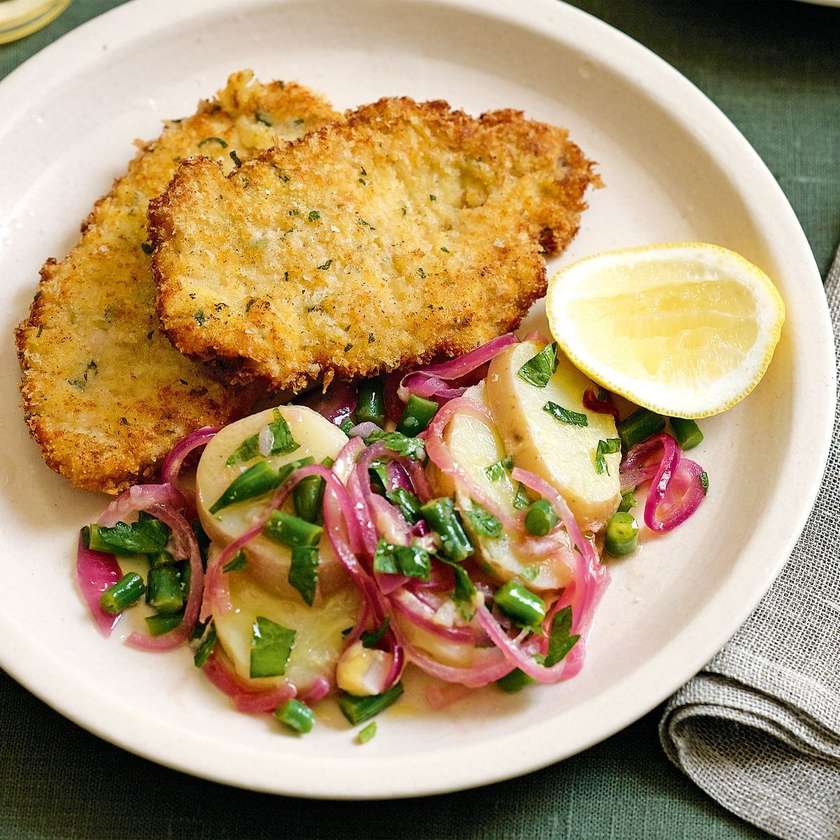 Smažený Vepřový Řízek, Bramborový Salát + obal