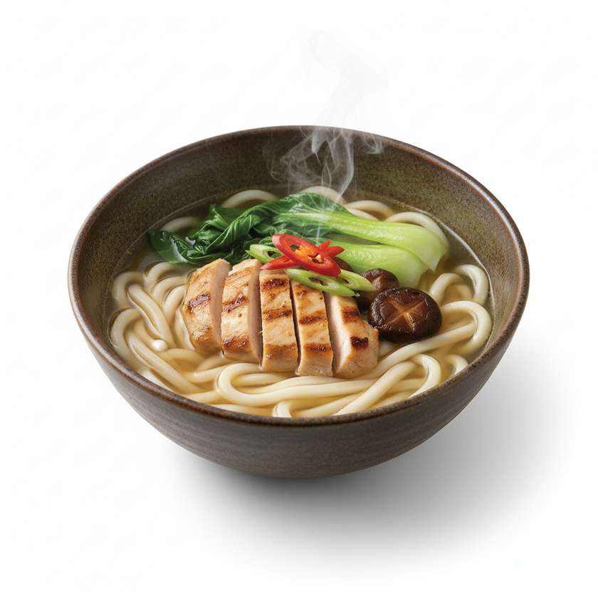 Nudlová polévka udon s kuřecím masem