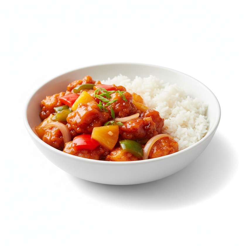 Kuřecí maso ve sladkokyselé omáčce s rýží