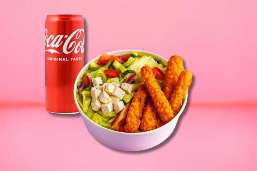 Krõbeda kana salat fetaga +Jook