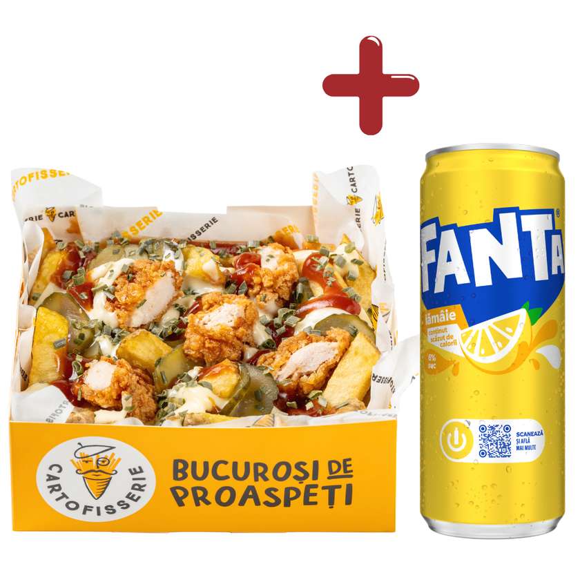 NOU! Combo CARTOFEST PUI CRISPY Medium + Fanta Lemon doza