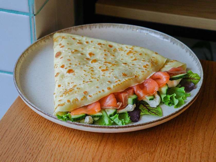 Pancake with Salmon