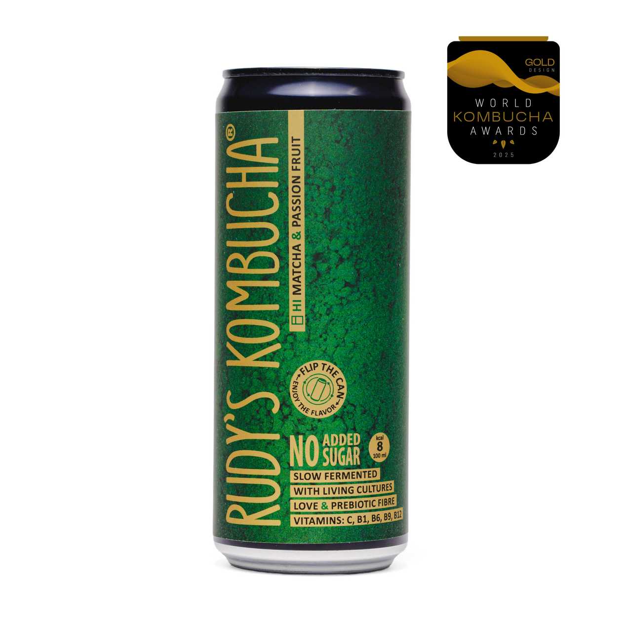 Rudy's Kombucha, Hi matcha & granadill, 0,33l