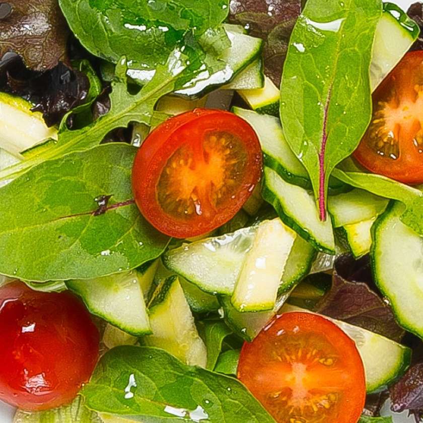 Fresh vegetable salad with zucchini