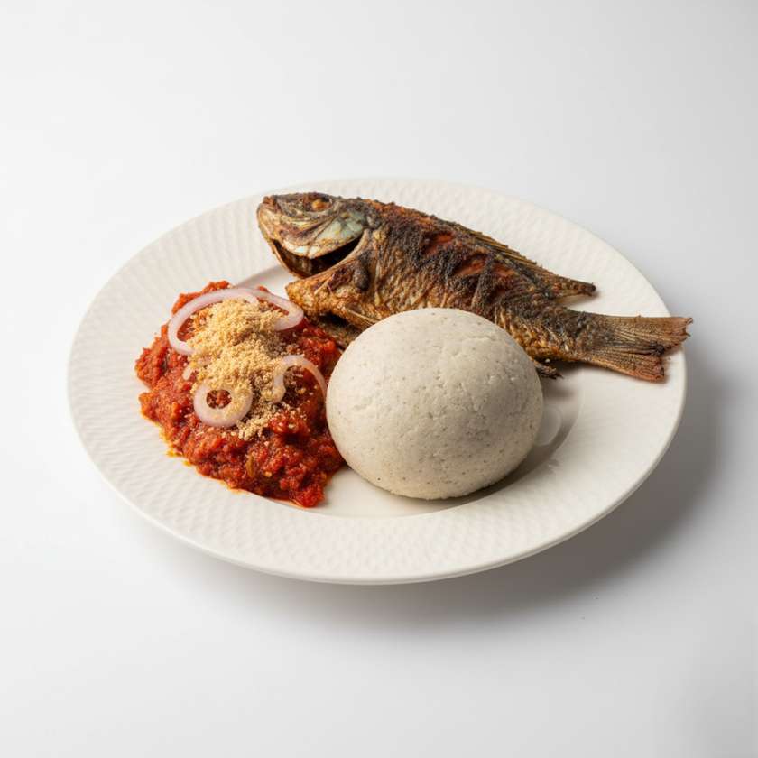 Banku with Pepper and Fish