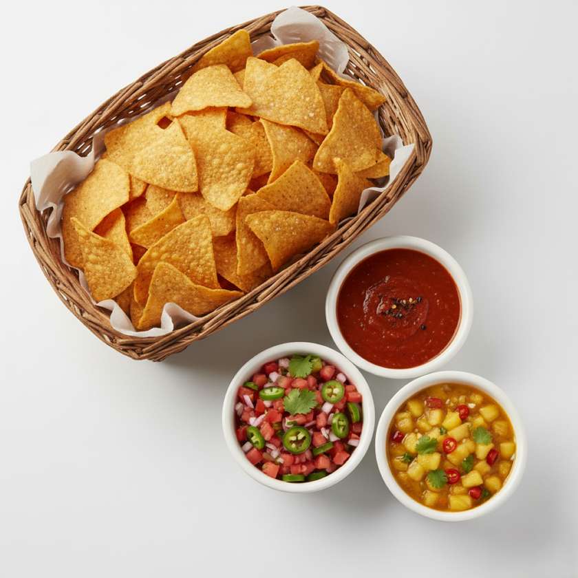 Mexican Chips and variety of Salsa