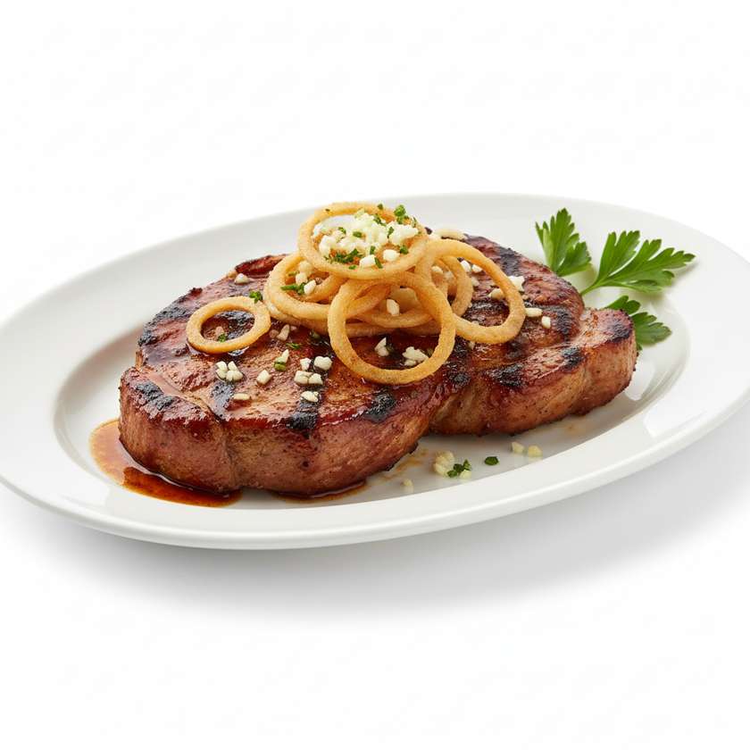 Grilled brewery marinated pork collar