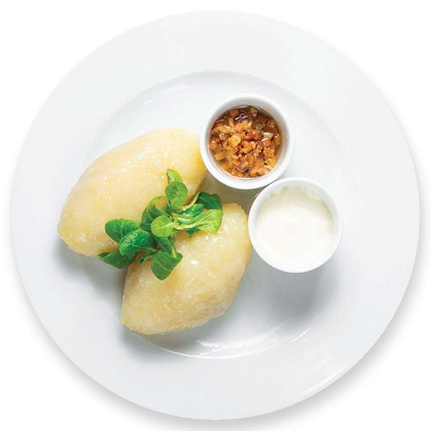 Potato dumplings with meat half portion