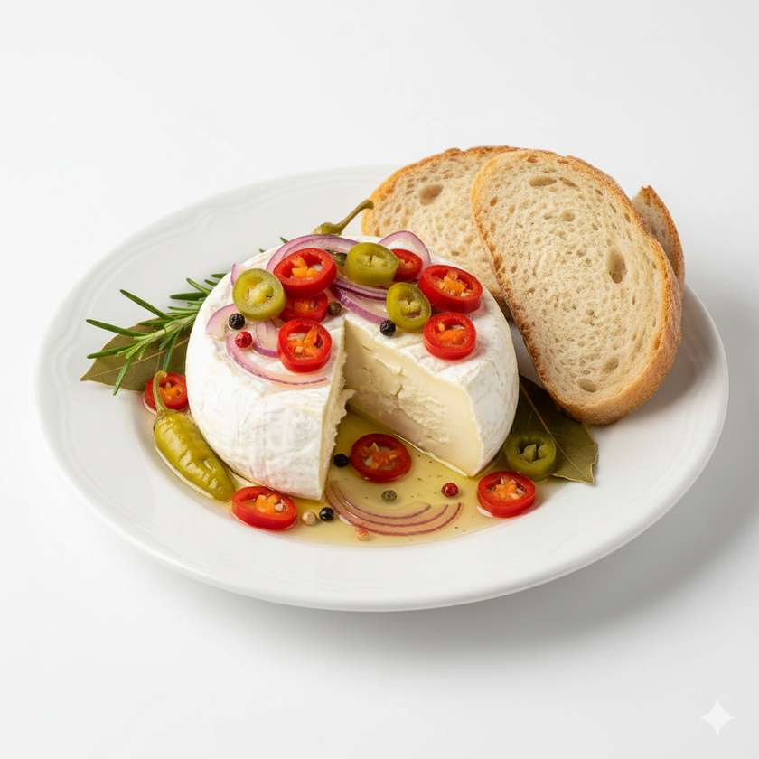 Pickled homemade camembert