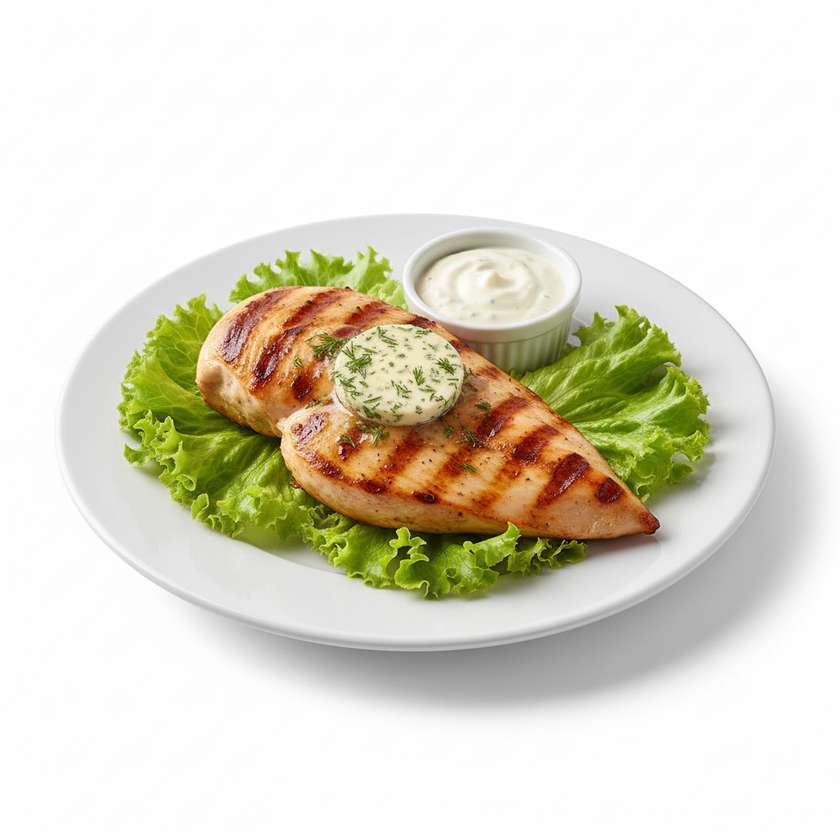 Grilled chicken breast steak