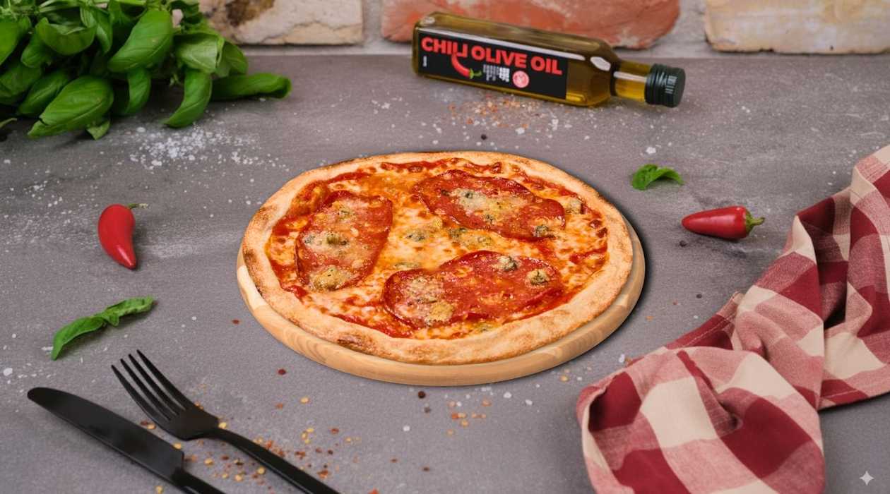 Pizza salame a Gorgonzola 22cm (pikantná)