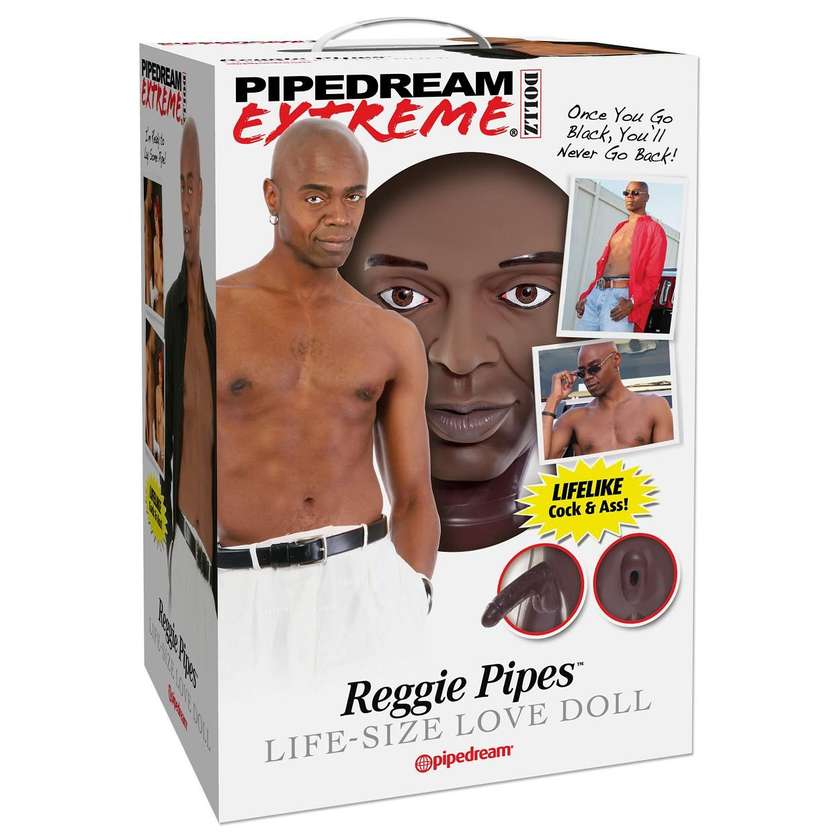Inflatable Chocolate Man Reggie Pipes Life Size Love Doll