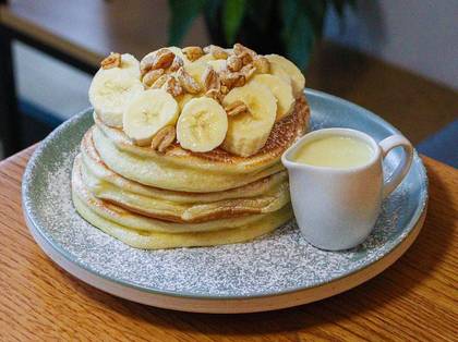 Pancakes with Banana and Condensed Milk