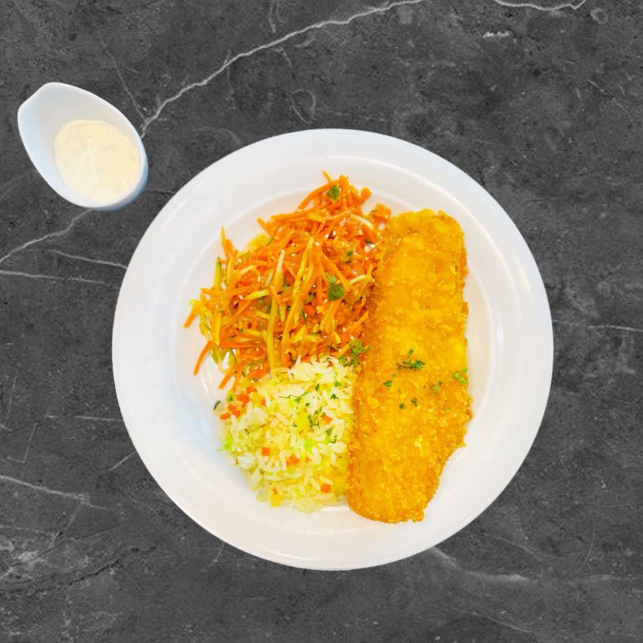 Traškus menkės kepsnys kukurūzų plutelėje