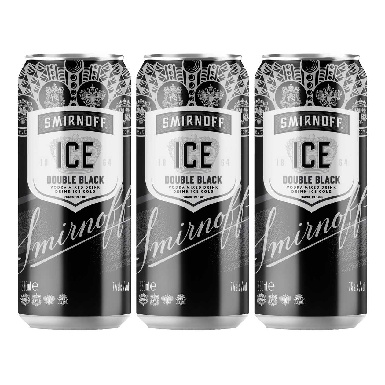 Smirnoff Ice Double Black, 330ml (3 pieces)