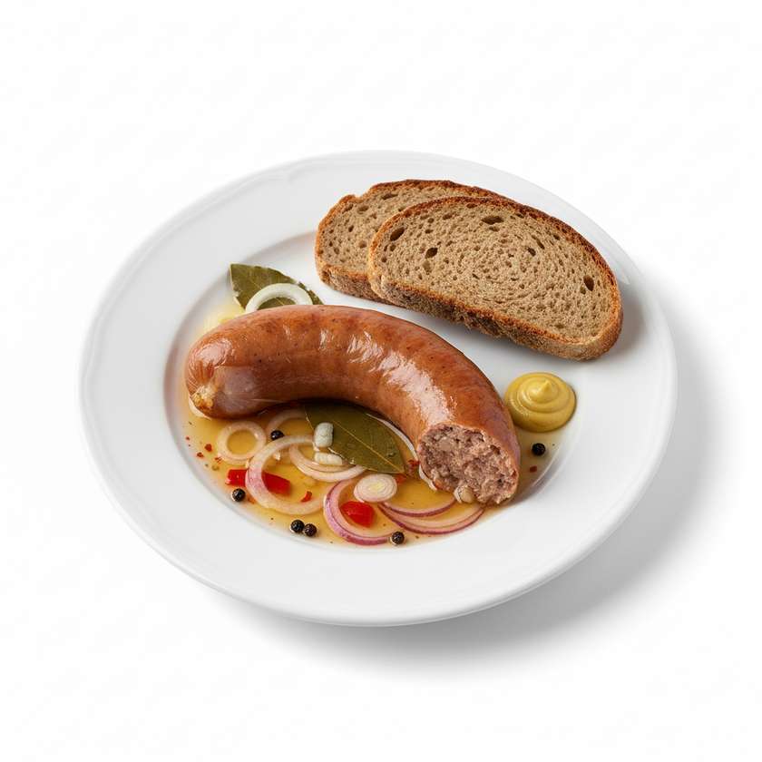 Homemade pickled sausage