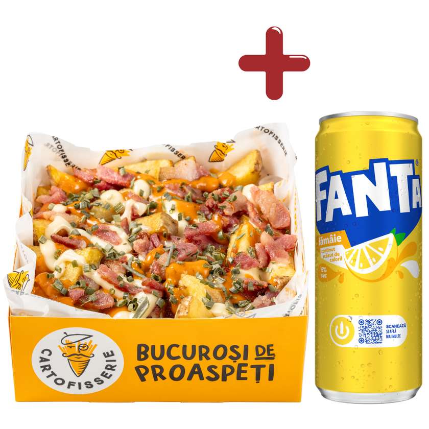 NOU! COMBO CARTOFEST Bacon Medium + Fanta Lemon doza