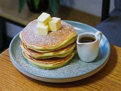 Pancakes with Maple Syrup and Butter