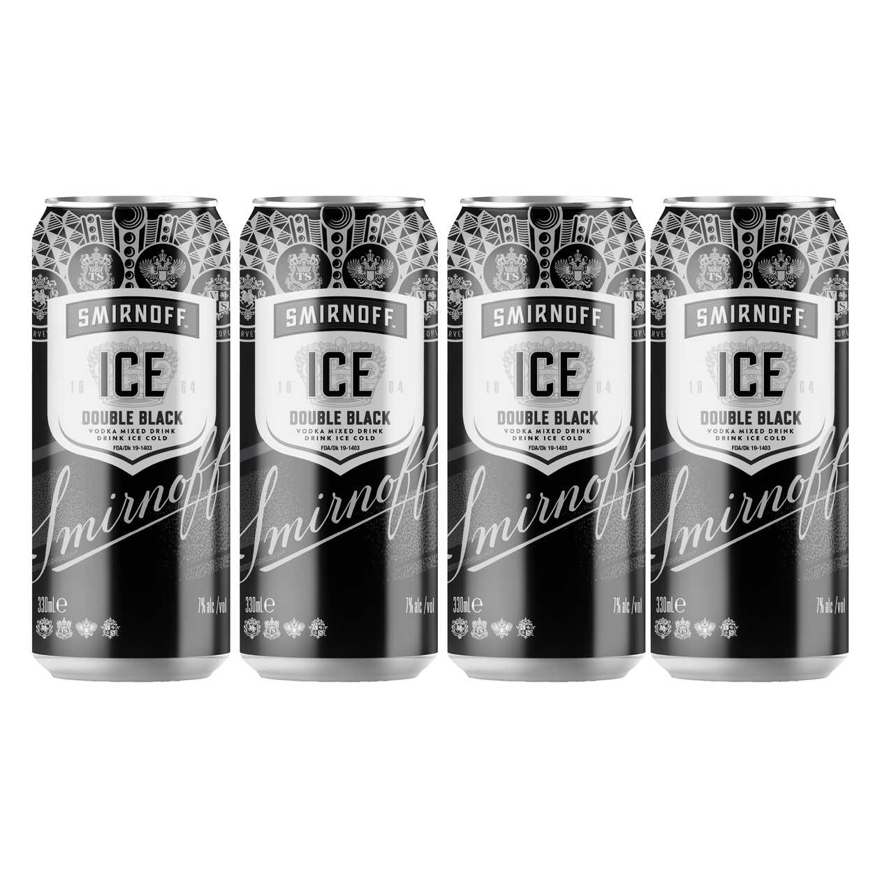 Smirnoff Ice Double Black, 330ml (4 pieces)