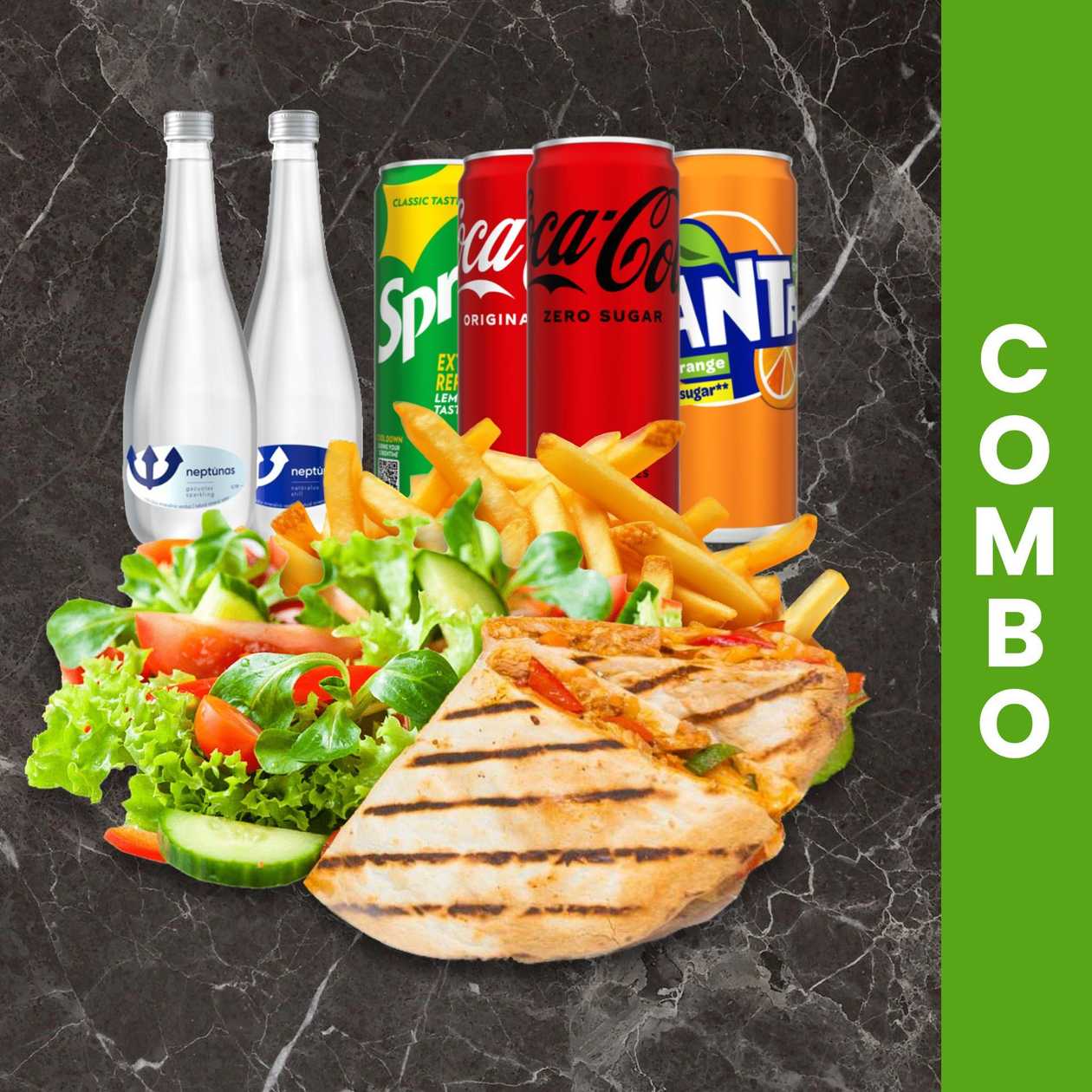 Combo- Quesadilla su Texas BBQ vištiena