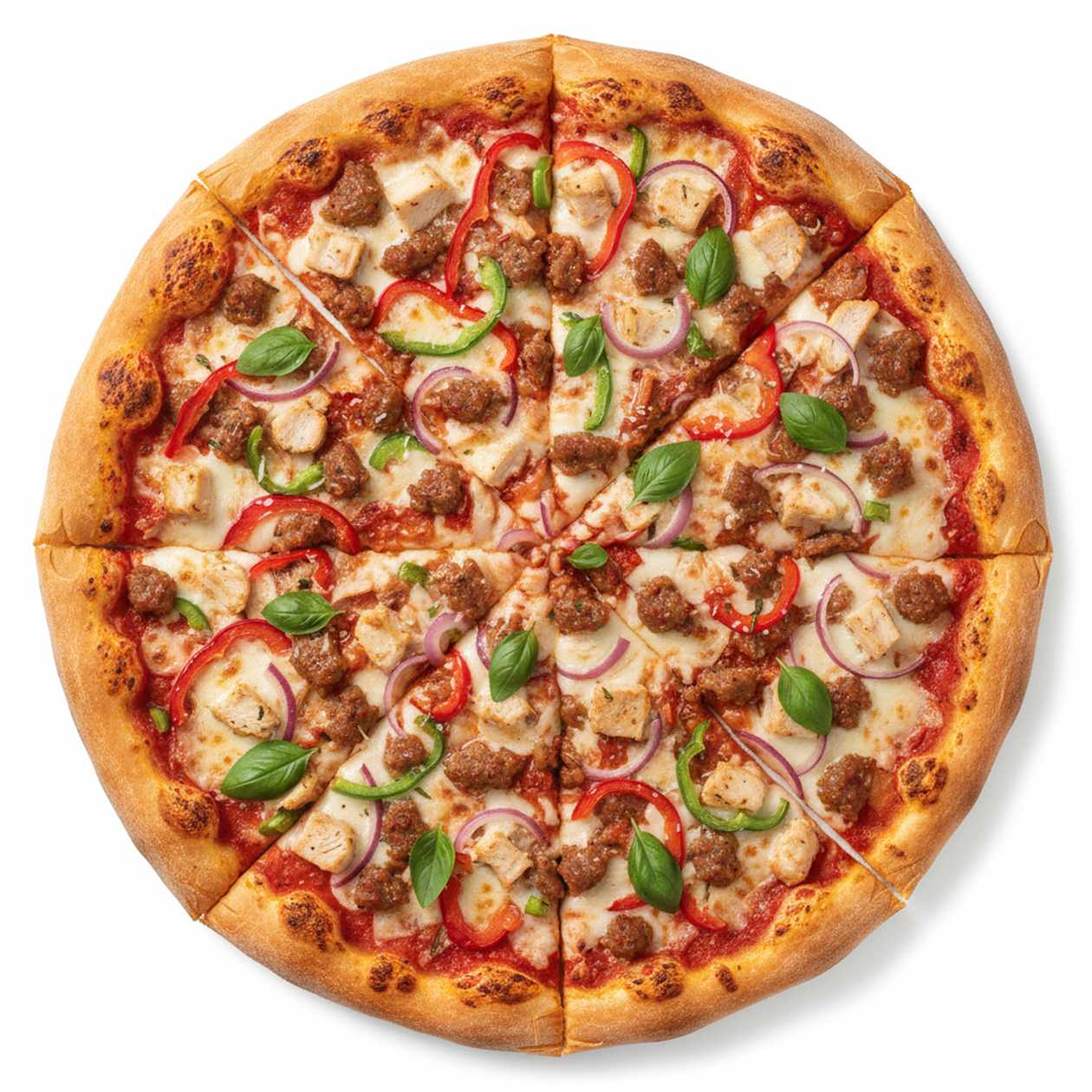 Family Sausage & Chicken Pizza