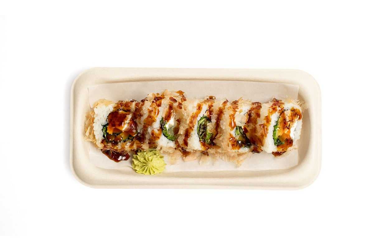 Fried salmon-bonito dragon roll