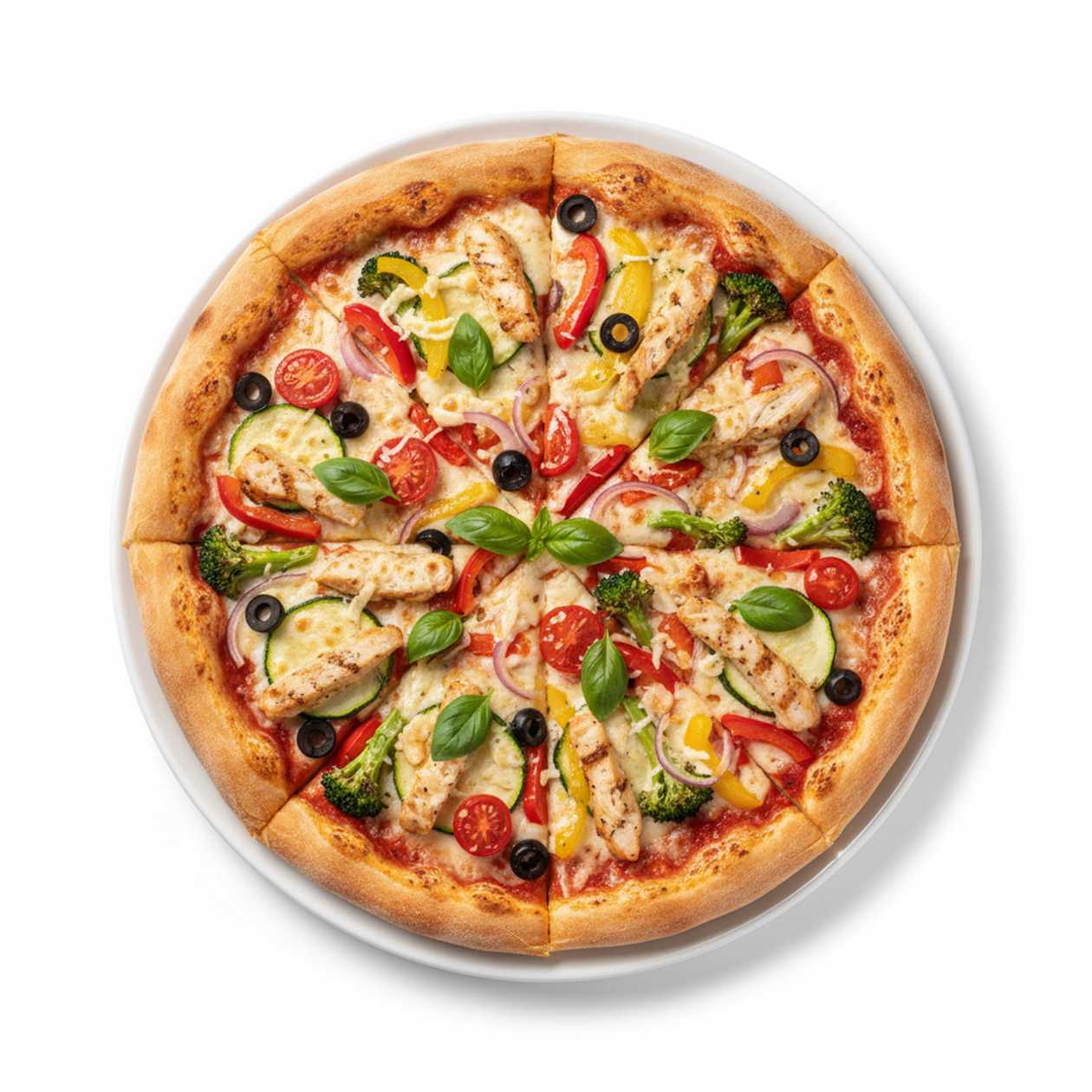 Large Veggies & Chicken Pizza