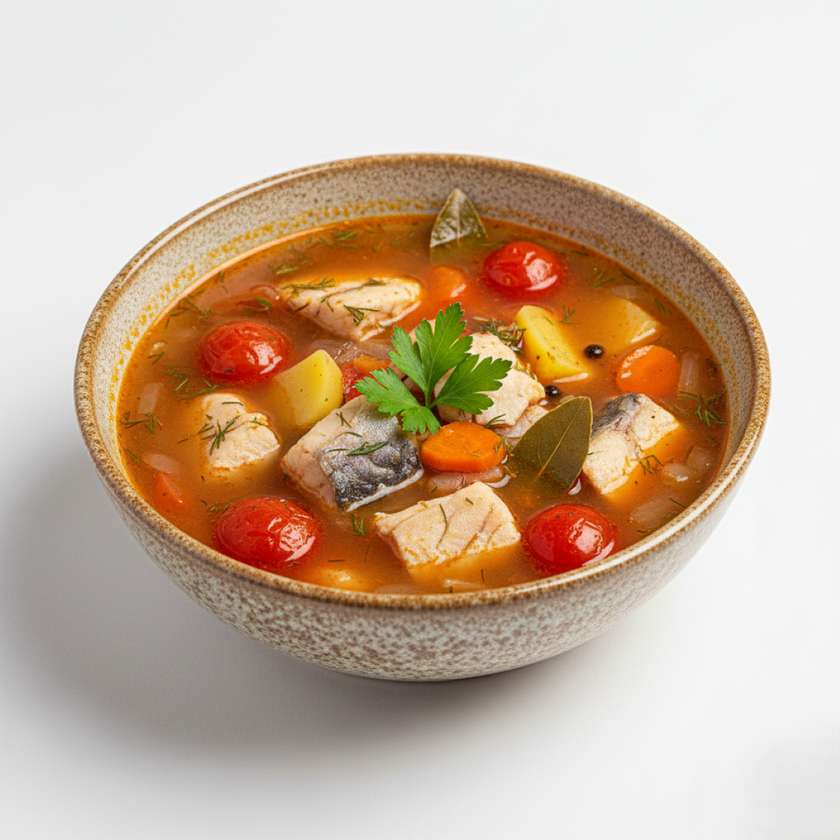 Juška - lõunamaine punane uhhaa tomatitega, odessapärane lõunasöögi klassika