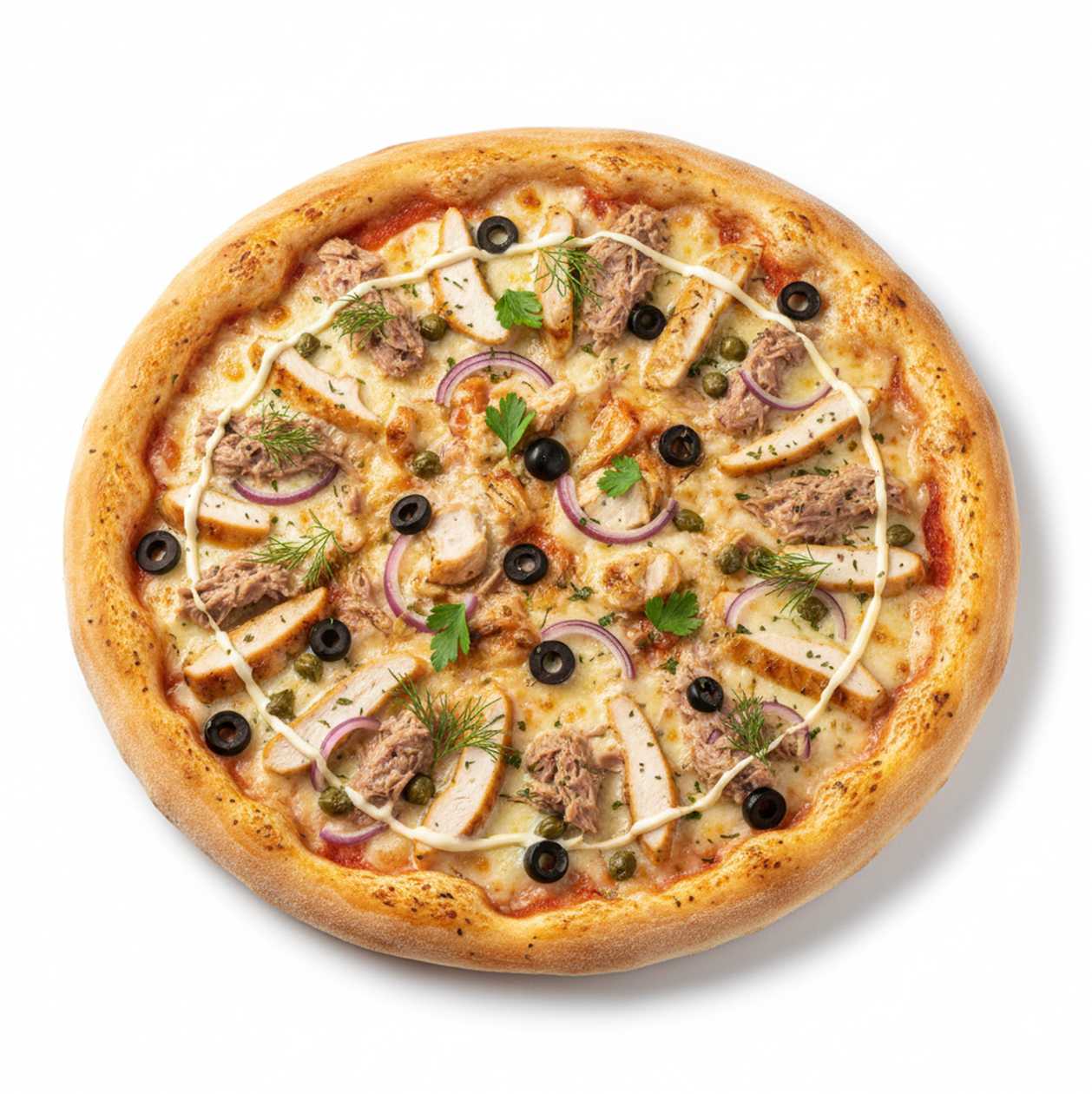 Large Tuna & Chicken Pizza