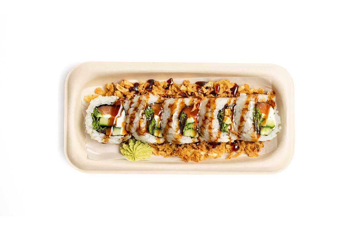 Sake Teriyaki dragon roll