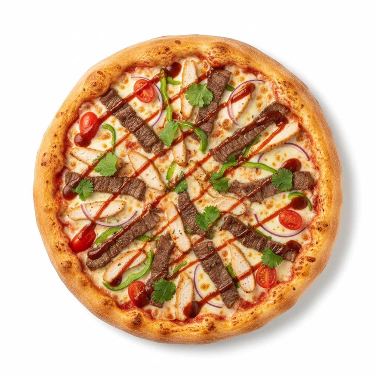 Family Chicken & Beef Steak Pizza