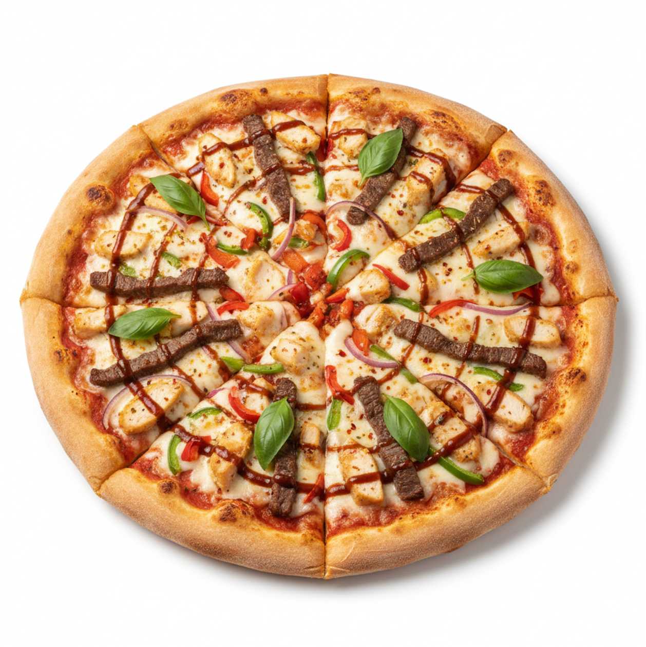 Medium Chicken & Beef Steak Pizza