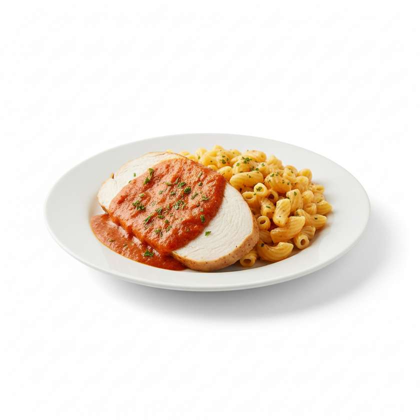 Plněné papriky mletým masem, rajská omáčka, rýže