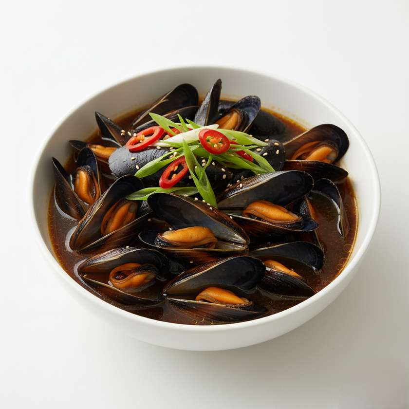 Mussels in soy sauce