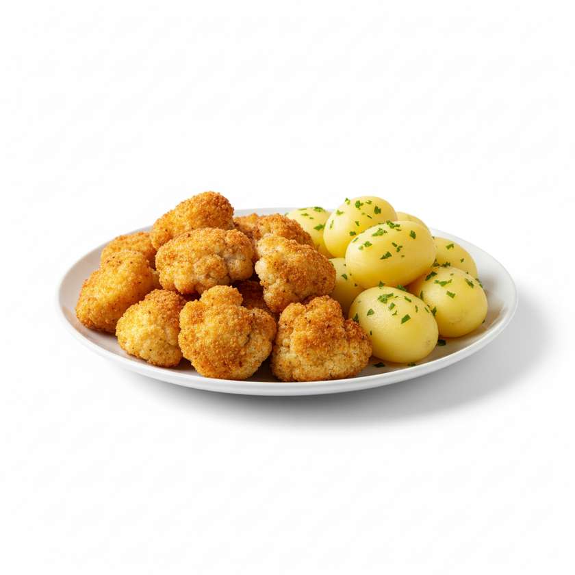 Cuketové bramboráčky, zeleninový salátek, zakysaná smetana