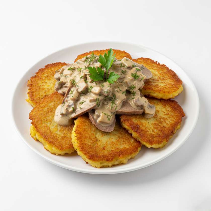 Kodused kartulipannkoogid keelega