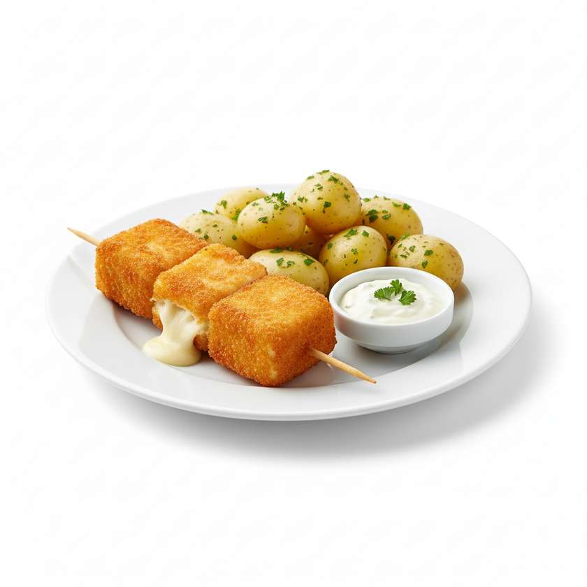 Quesadilla s třemi druhy sýra, ledový salát, chipotle dip