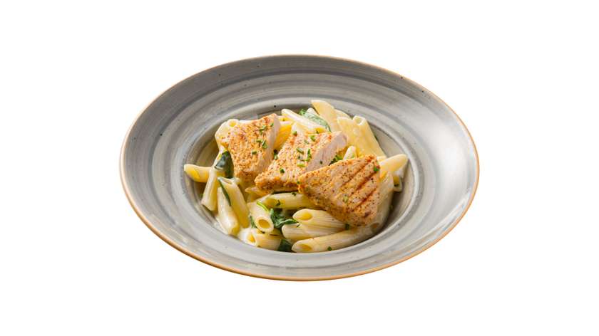 PENNE makaronai su vištiena ir sūriu