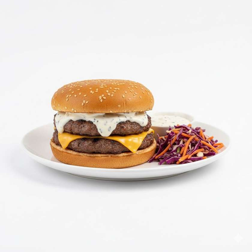 Hamburger salati ja kastmega