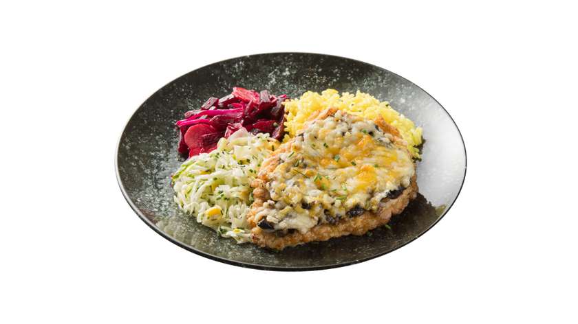 Užkepta vištiena su miško grybais