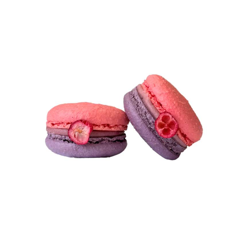 Macarons Raudonųjų uogų-Mėlynių
