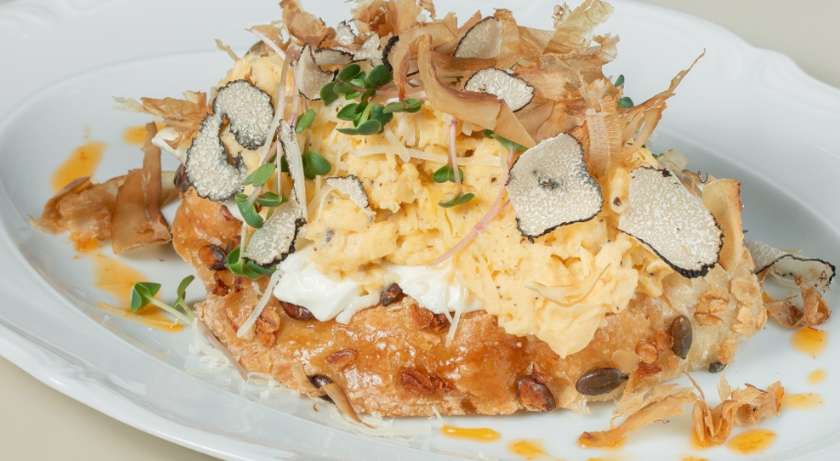 Bonito Baked Egg with Truffle