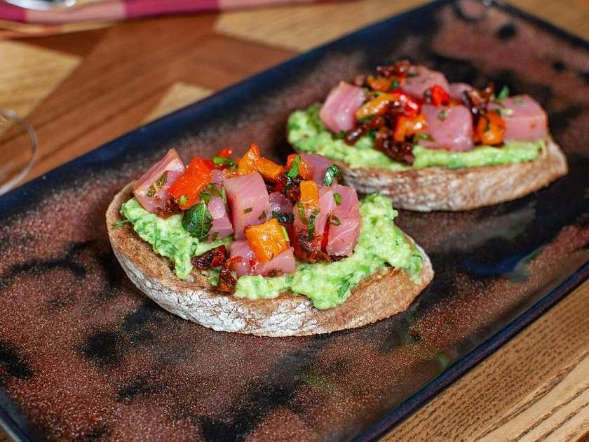 Bruschetta with tuna and avocado