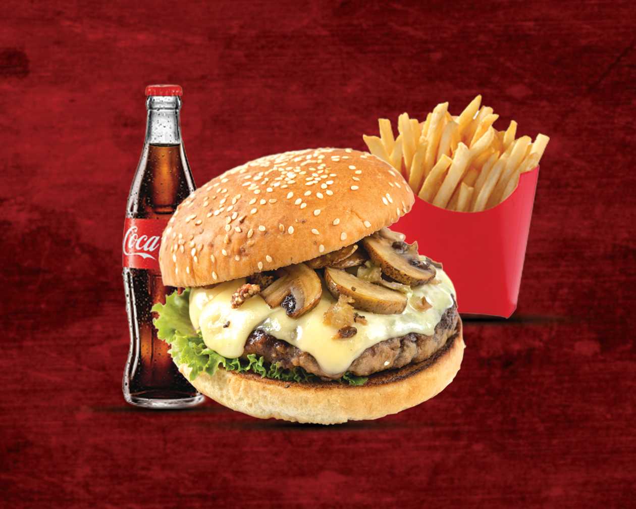 Mushroom Beef Burger Meal